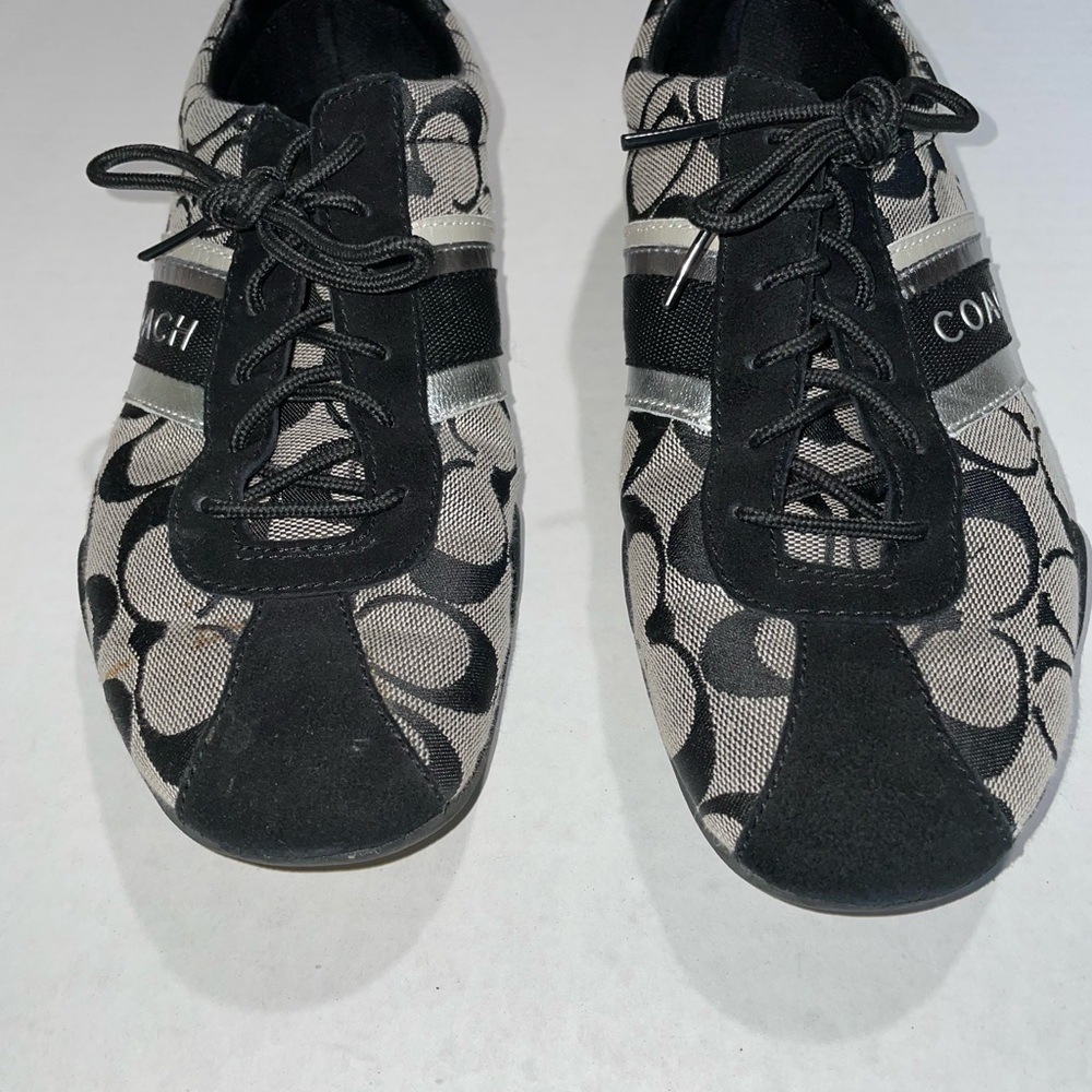 Coach Black and Cream Patterned Sneakers